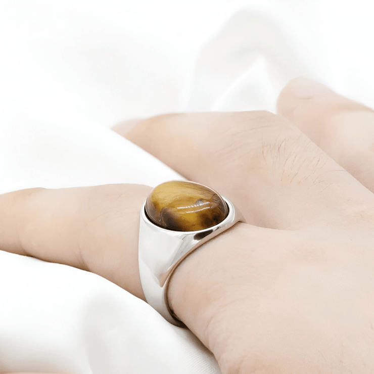 Bague Éblouissante Oeil de Tigre - Ombre de Feu | Bijoux Chakra