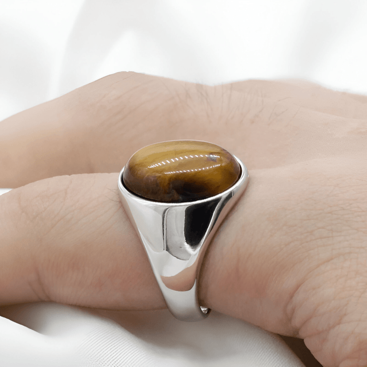 Bague Éblouissante Oeil de Tigre - Ombre de Feu | Bijoux Chakra
