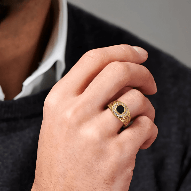 Bague Onyx – Brillance Nocturne | Bijoux Chakra