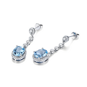 Boucles d’oreilles Aigue-Marine - Éclat de Brise Marine | Bijoux Chakra