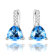 Boucles d'Oreilles Éclatantes en Aigue-Marine - Ciel d'Écume | Bijoux Chakra