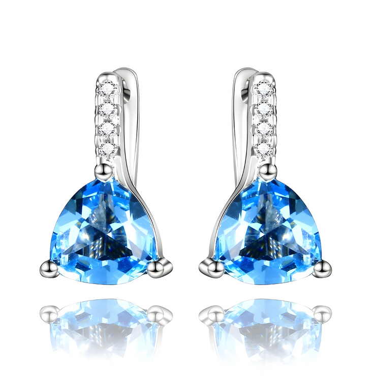 Boucles d'Oreilles Éclatantes en Aigue-Marine - Ciel d'Écume | Bijoux Chakra