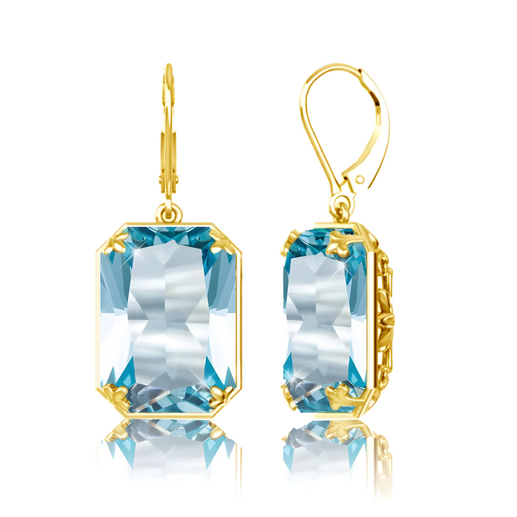 Boucles d’Oreilles Aigue-Marine - Éclat Océanique Resplendissant | Bijoux Chakra