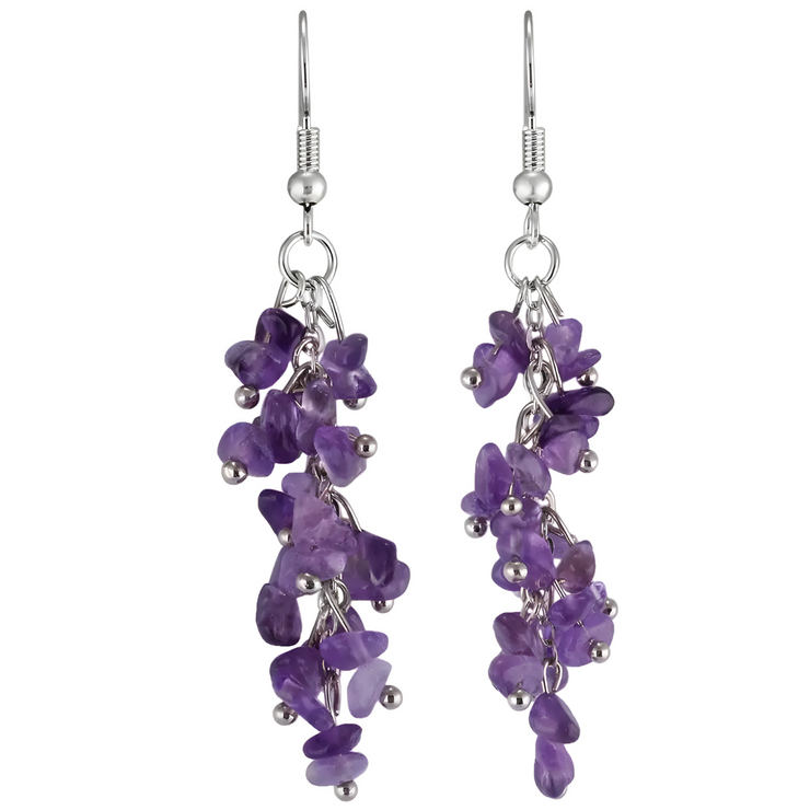 Boucles d'Oreilles Améthyste - Splendeur Pourpre Étoilée | Bijoux Chakra