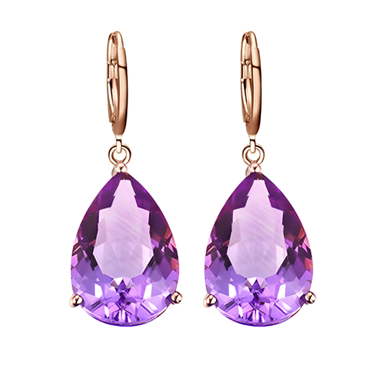 Boucles d'Oreilles Améthyste - Éclats de Lavande | Bijoux Chakra