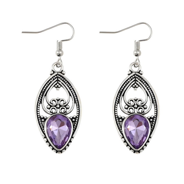 Boucles d'Oreilles Améthyste - Éclat Violet Prisme | Bijoux Chakra