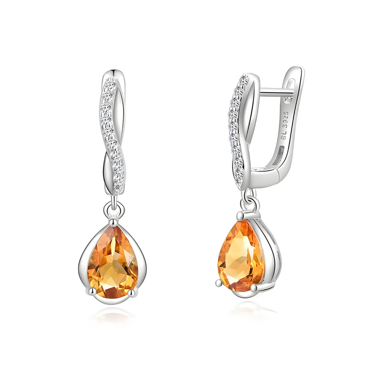 Boucles d'oreilles Citrine - Éclat Cristallin du Soleil Radieux | Bijoux Chakra