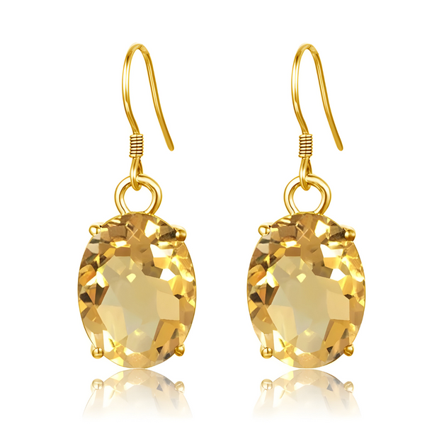 Éclatantes Boucles d'Oreilles Citrine - Douceur Dorée | Bijoux Chakra