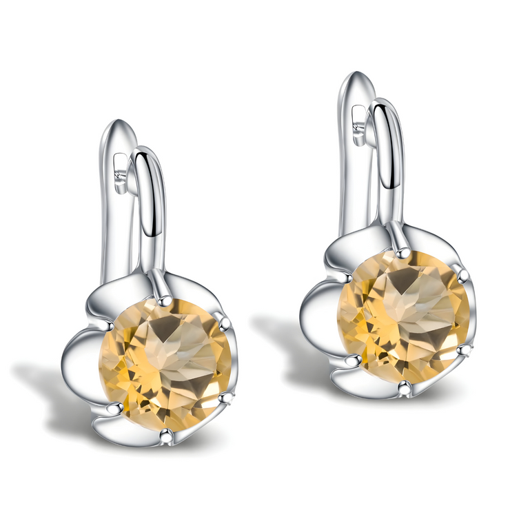 Boucles d'oreilles Étoiles en Citrine - Éclatantes Citrines | Bijoux Chakra