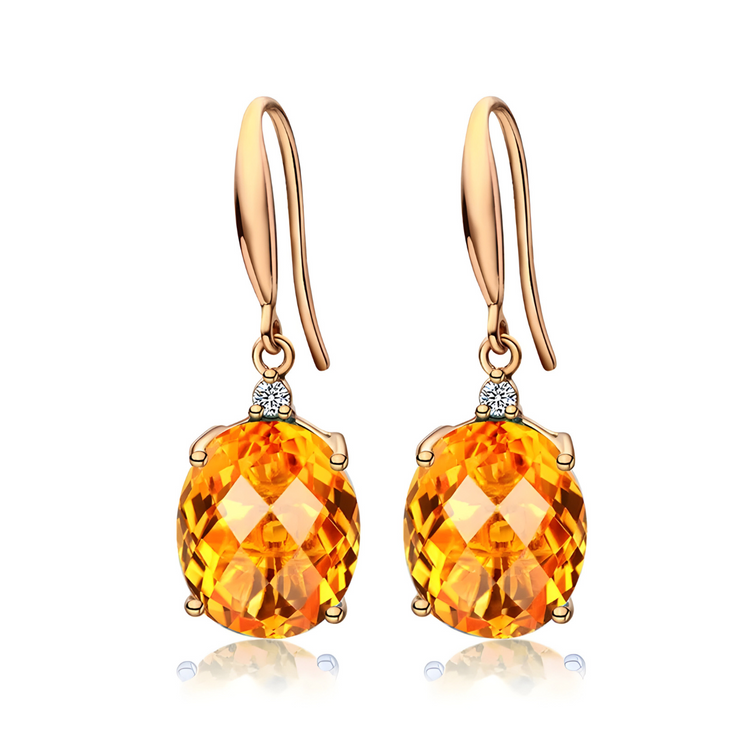 Boucles d'oreilles en Citrine - Éclat Doré Lumineux | Bijoux Chakra