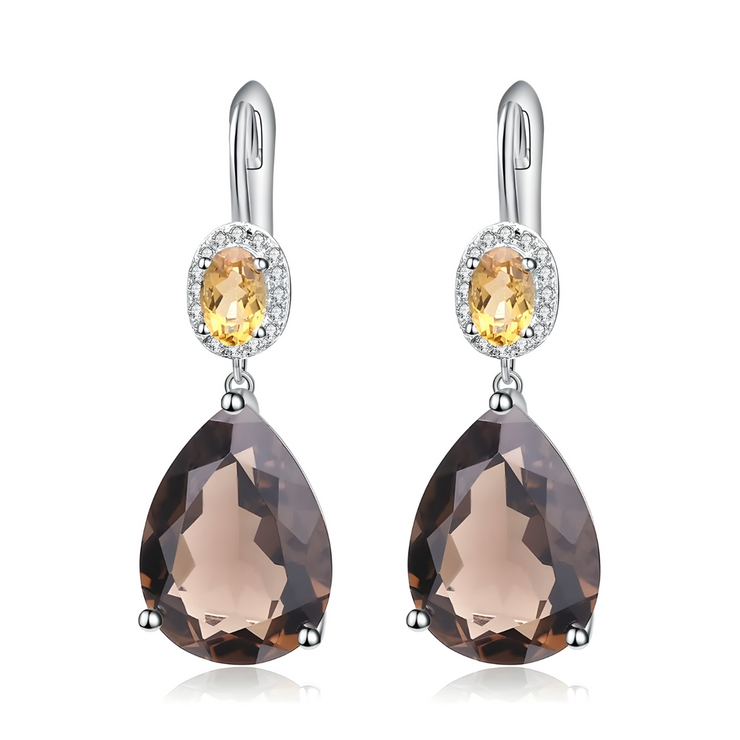 Boucles d'oreilles Citrine - Éclat Solaire Intemporel. | Bijoux Chakra