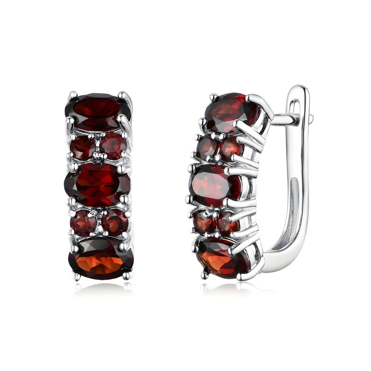 Boucles d'Oreilles Grenat - Éclat Passionné Rouge | Bijoux Chakra