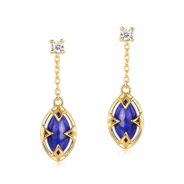 Éclatantes Boucles d'Oreilles en Lapis Lazuli - Bleu Éternel | Bijoux Chakra