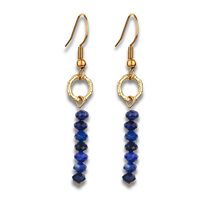 Boucles d'oreilles Étincelantes en Lapis Lazuli - L'éclat Mystique | Bijoux Chakra