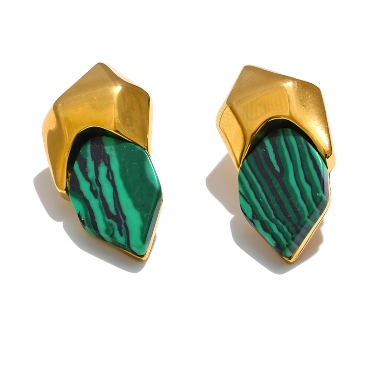 Boucles d'Oreilles aux Malachites - Énigme de la Forêt | Bijoux Chakra