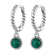 Boucles d'oreilles Malachite - Éclat de Vie | Bijoux Chakra