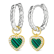 Boucles d'Oreilles Malachite - Éclat Botanique Naturel | Bijoux Chakra