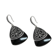 Boucles d'Oreilles Obsidienne - Gouttes Enigmétiques | Bijoux Chakra