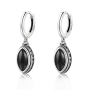 Boucles d'Oreilles Obsidienne - Élégance Sombre | Bijoux Chakra