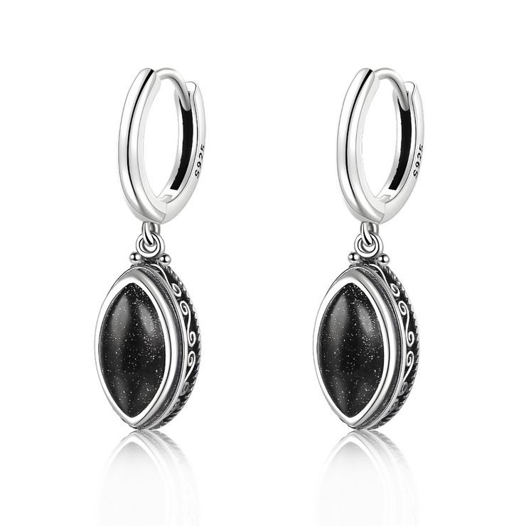 Boucles d'Oreilles Obsidienne - Élégance Sombre | Bijoux Chakra