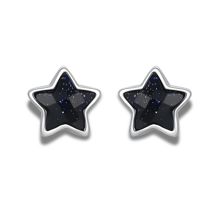 Boucles d'oreilles Étoile Noire en Obsidienne élégante | Bijoux Chakra