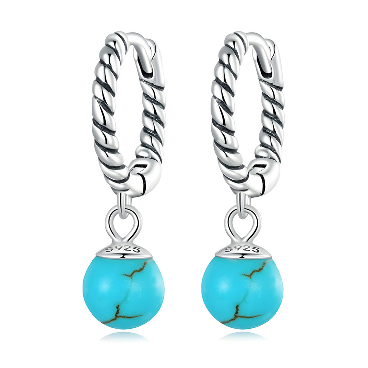Boucles d'Oreilles Turquoise - Éblouissement Azuréen | Bijoux Chakra