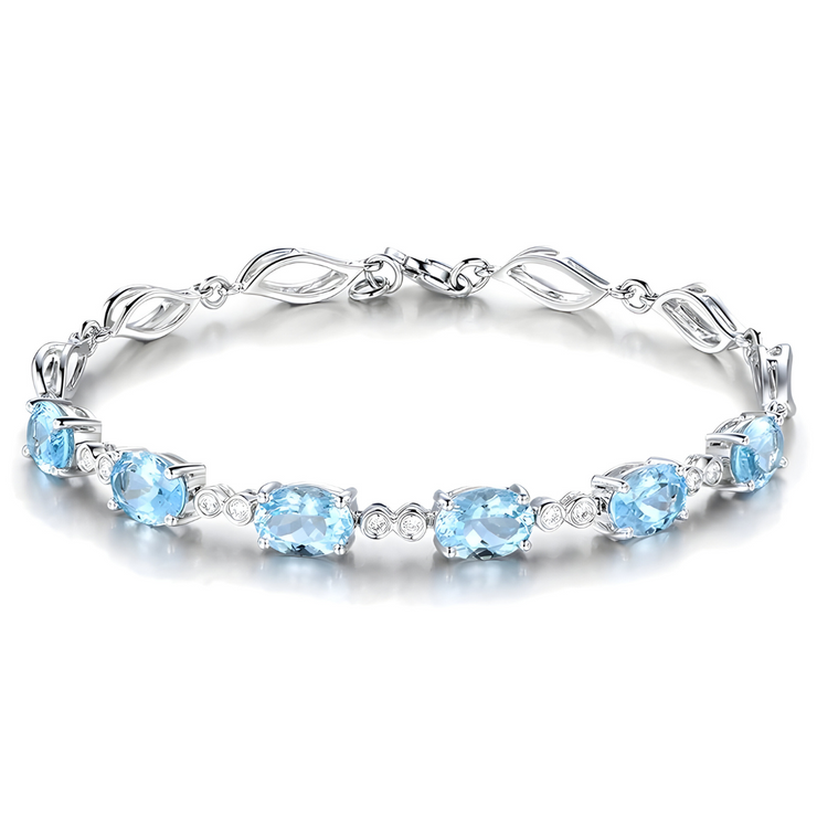 Bracelet Éblouissant en Aigue Marine - Bijou de l'Océan | Bijoux Chakra