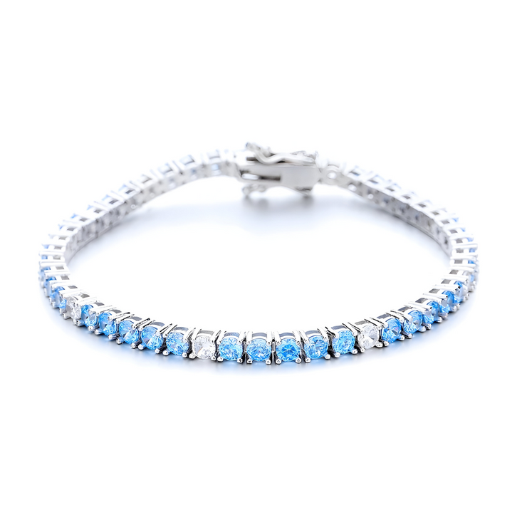 Bracelet en Argent avec Aigue-Marine - Éclat de Brise Bleue | Bijoux Chakra