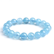 Bracelet Lithothérapie en Aigue Marine - Éclat d'Azur | Bijoux Chakra