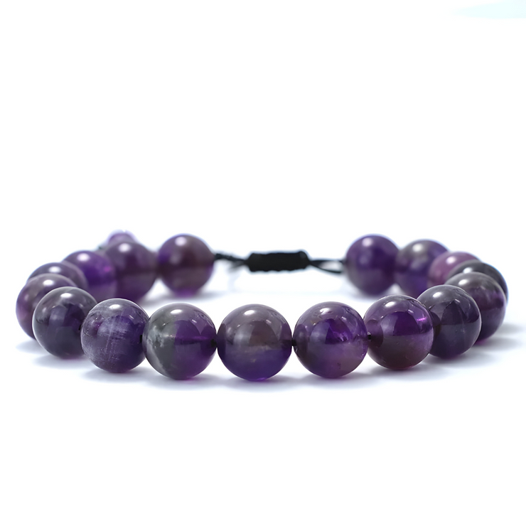 Bracelet Mala Améthyste - Charme Lavande Apaisant | Bijoux Chakra