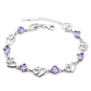 Bracelet Éclatant en Véritable Améthyste - Charme Mystique | Bijoux Chakra