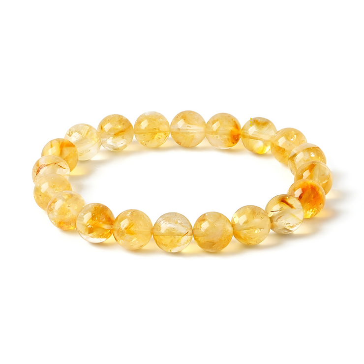 Bracelet en Perles de Citrine - Éclat Mielleux | Bijoux Chakra