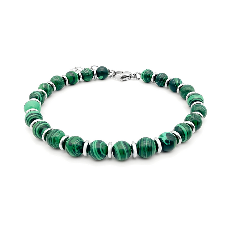 Bracelet Captivant en Malachite - Équilibre Forestièr | Bijoux Chakra