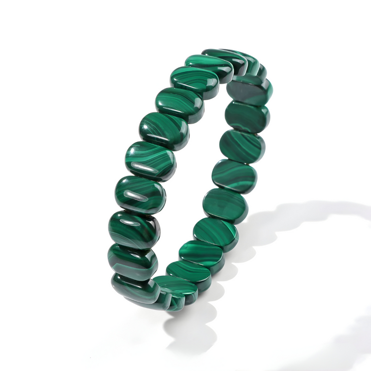 Authentique Bracelet en Malachite - Éclat du Rivage Vert | Bijoux Chakra