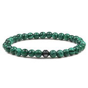 Argenté Éclat : Bracelet en Malachite - Ombre des Bois. | Bijoux Chakra