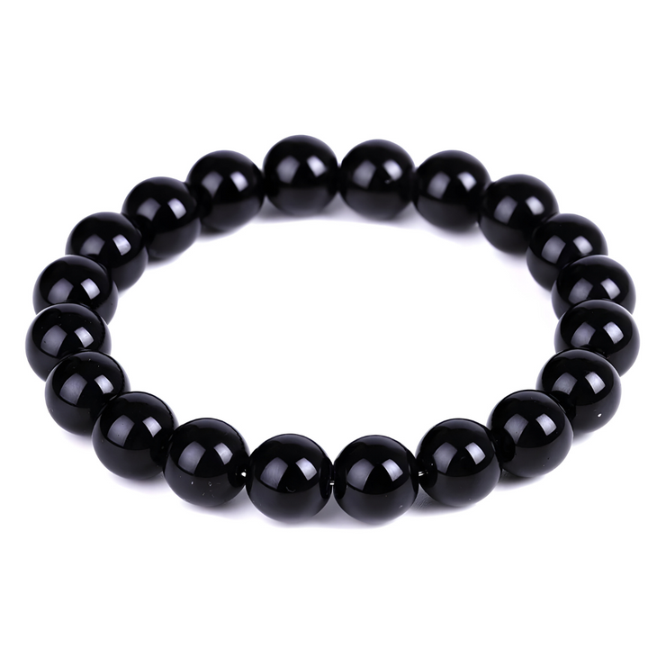 Bracelet Captivant en Obsidienne - Perles Sombres de la Nuit | Bijoux Chakra
