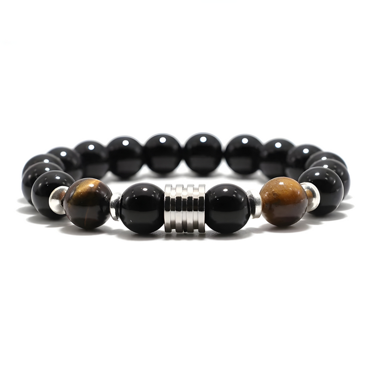 Bracelet Éclipse Minérale en Obsidienne Flocon de Neige - Élégance Mystique | Bijoux Chakra