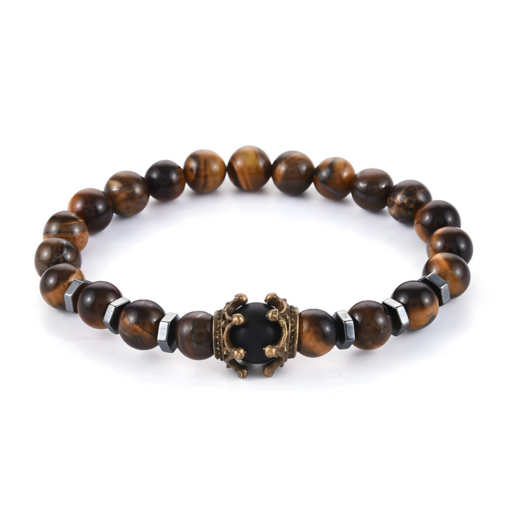 Bracelet Éclatant Œil de Tigre - Cœur de Tigre | Bijoux Chakra