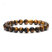 Bracelet Éblouissant en Oeil de Tigre et Obsidienne - Ombre Dorée | Bijoux Chakra