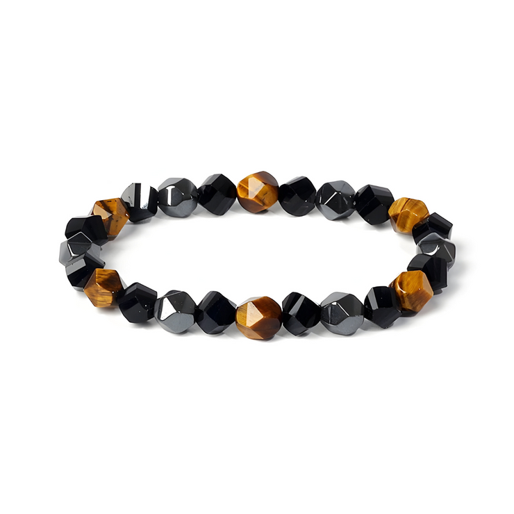 Bracelet Authentique en Oeil de Tigre - Éclat Fauve Doré | Bijoux Chakra