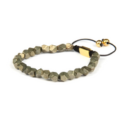 Bracelet Étincelant en Pierre de Pyrite - Joyau Doré | Bijoux Chakra