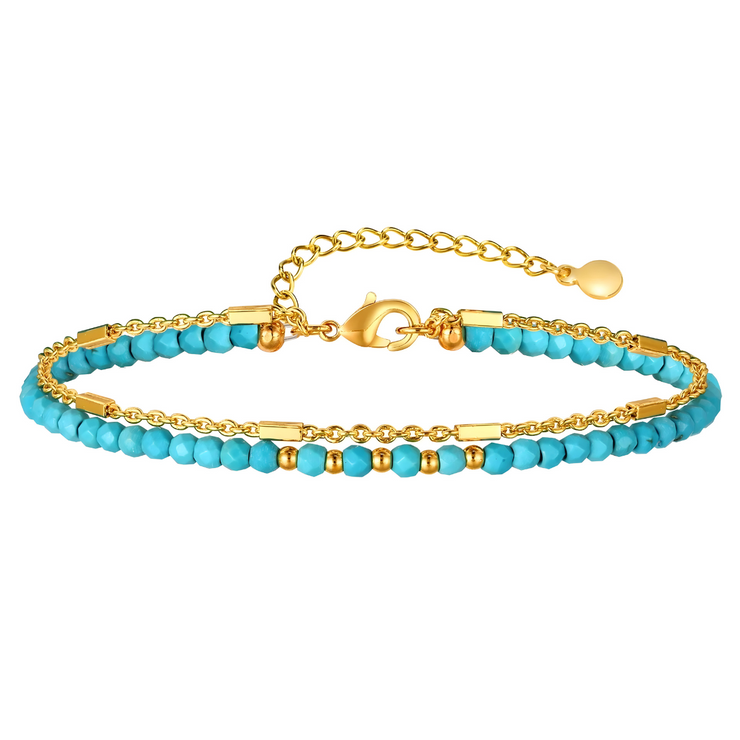 Bracelet envoûtant Turquoise d'Arizona - L'Essence de Sérénité Bleue | Bijoux Chakra