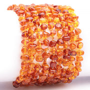 Bracelet authentique en ambre de Lituanie couleur cognac (forme naturelle 5-6mm) | Bijoux Chakra