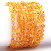 Bracelet d'ambre miel authentique de Lituanie (forme naturelle 5-6mm) | Bijoux Chakra