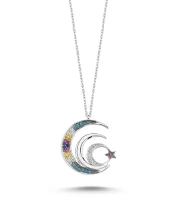 Collier "Phases" avec Lune Envoûtante et Étoiles Étincelantes | Bijoux Chakra