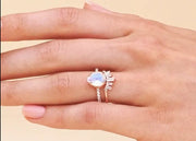 Anneau Éclatant en Pierre de Lune "Princesse" | Bijoux Chakra