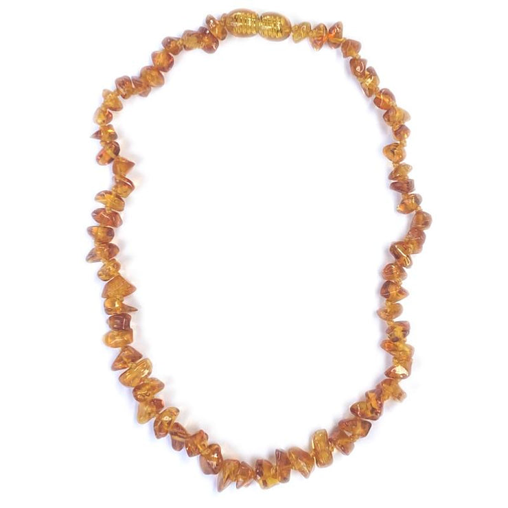 Collier bébé en ambre cognac lituanien A (perles baroques authentiques) | Bijoux Chakra