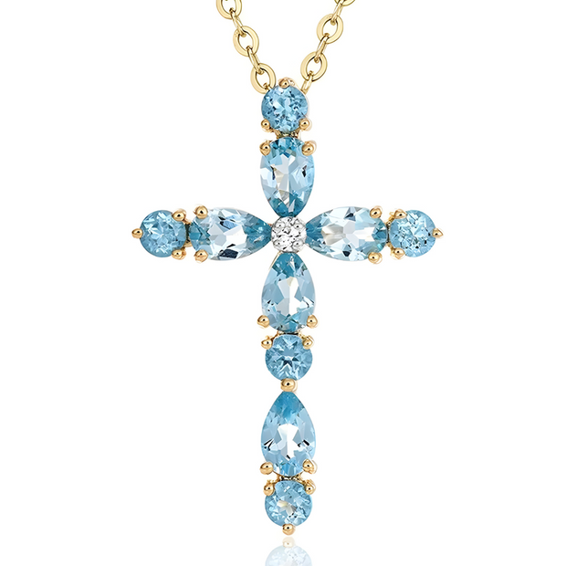 Élégant Collier en Aigue-Marine - Larme d'Ondine | Bijoux Chakra
