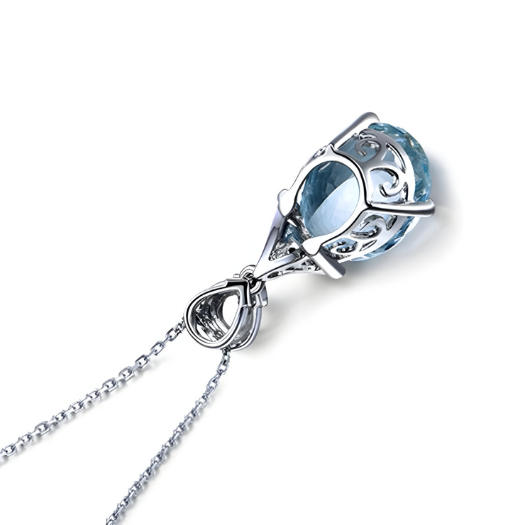 Collier Étincelant en Argent avec Aigue Marine - Éclat des Sirènes | Bijoux Chakra