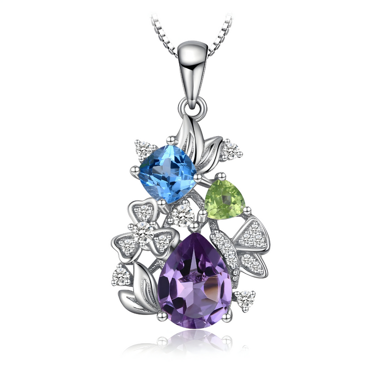 Élégant Collier en Améthyste et Argent - Mystique Cristal de Minuit | Bijoux Chakra